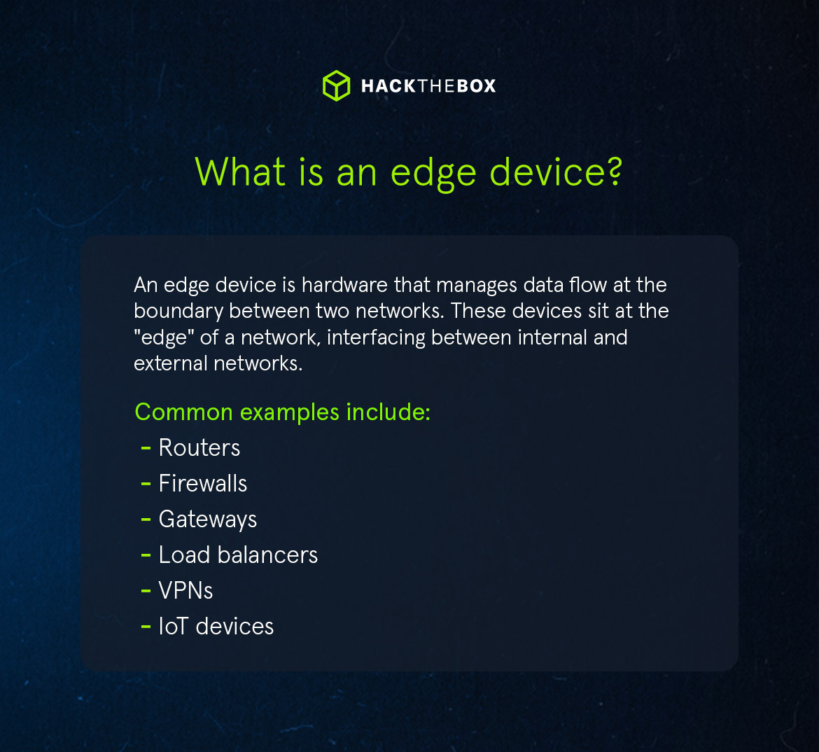 Edge device overview